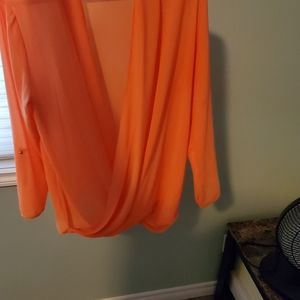 Naked zebra orange blouse